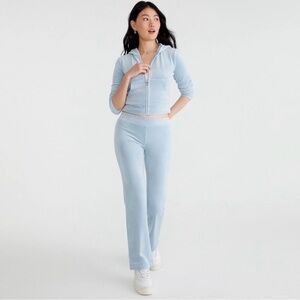 Juicy Couture Bling Velour Full-Zip Hoodie and Velour Pants